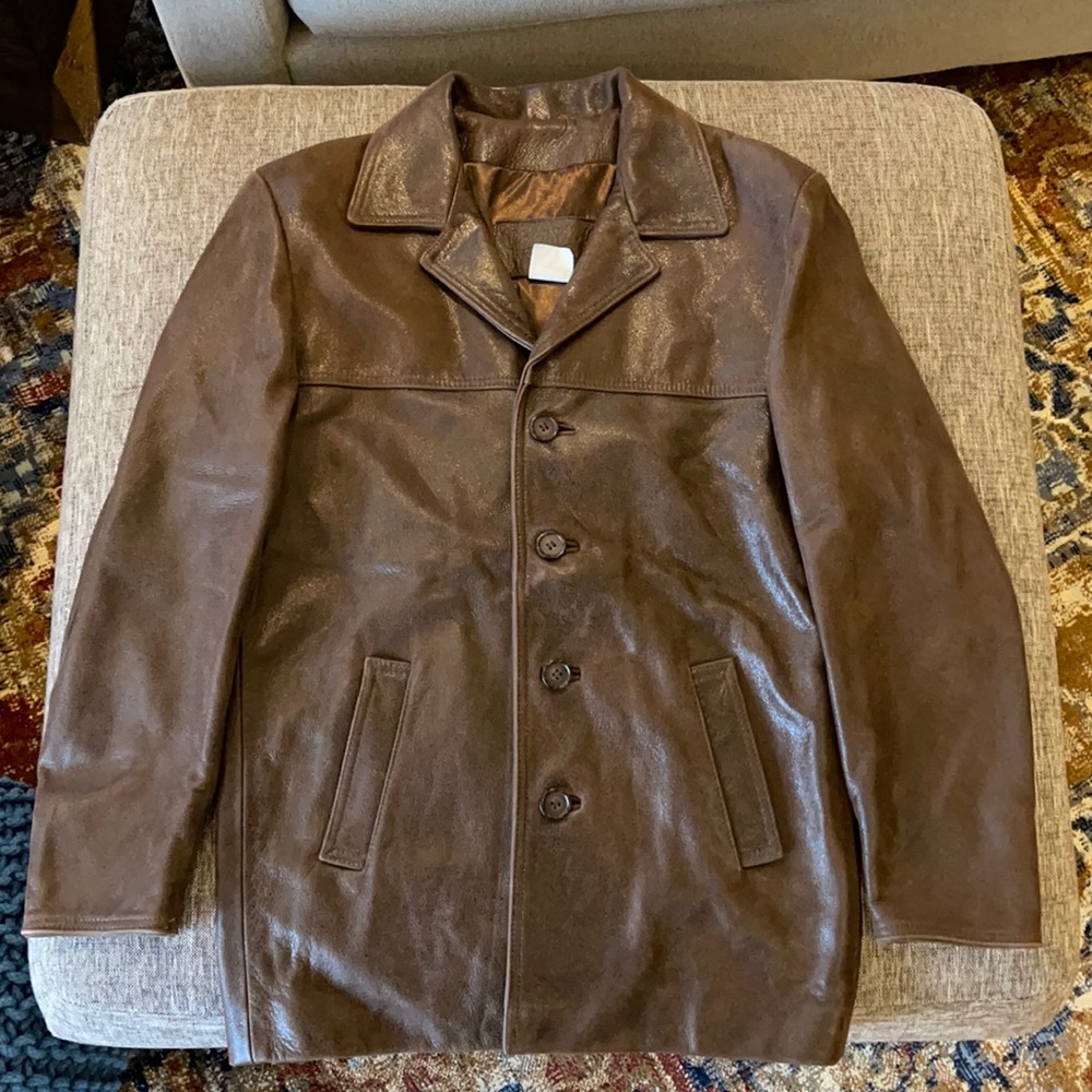 Beautiful, barely worn full grain leather coat.